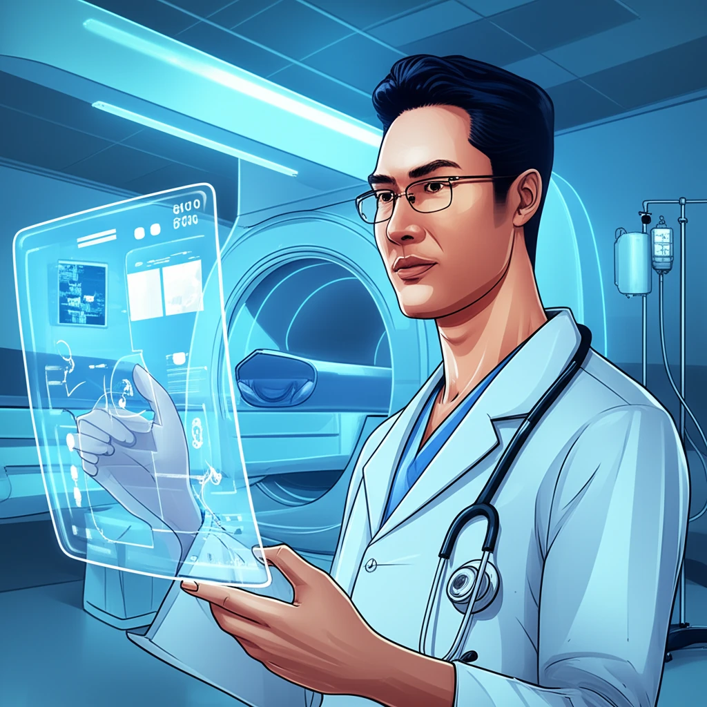 의료진과 첨단 장비 비교 이미지