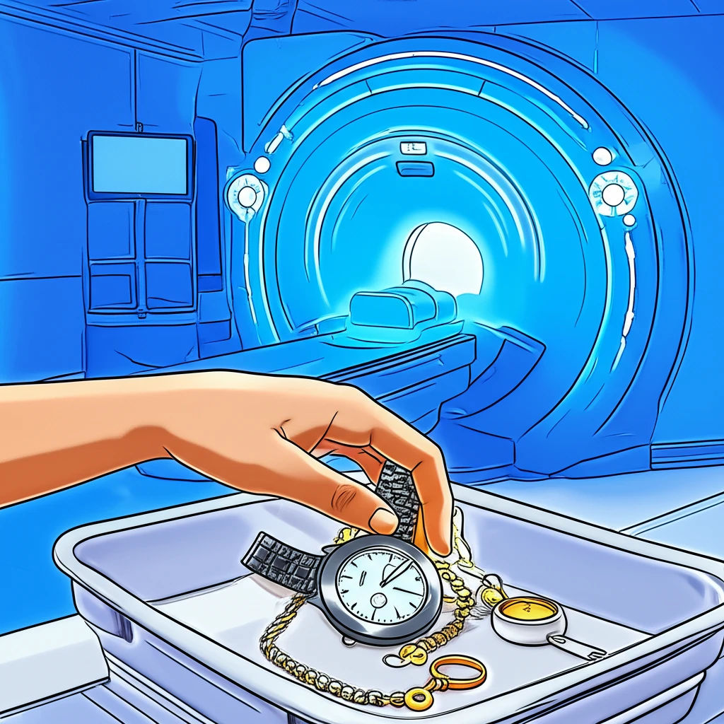 MRI 검사를 위한 금속 물품 제거 및 정지 자세